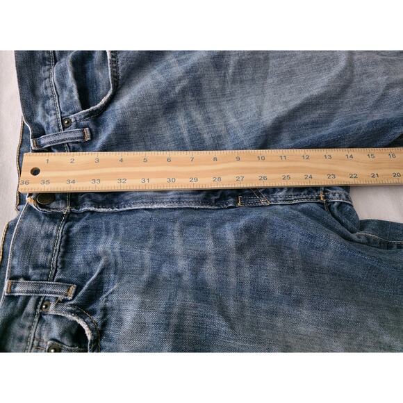 VTG Y2K Abercrombie Fitch Jeans Mens 34x32 Saranac Boot cut Distressed Grunge - Picture 4 of 14